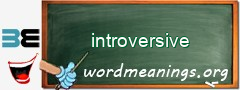 WordMeaning blackboard for introversive